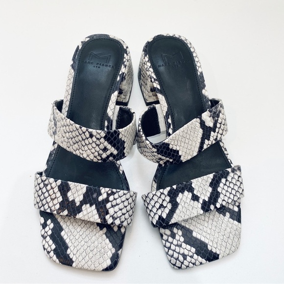 NEW Marc Fisher snake embossed leather sandals - Picture 2 of 8